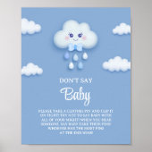 Op Cloud Nine Modern Blue niet zeggen baby spel te Poster (Voorkant)