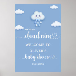 Op Cloud Nine Modern Boy Baby shower Welkom Poster