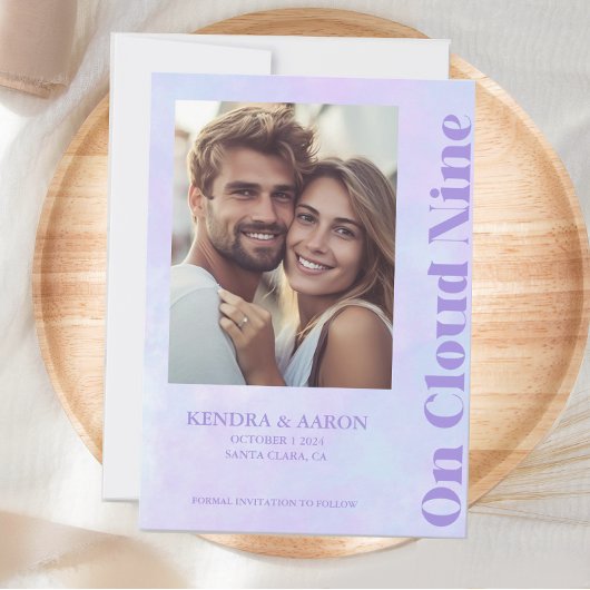 Op Cloud Nine Modern Lavendel Sla de datum op Kaart