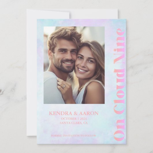 Op Cloud Nine Modern Pastel Wedding Sla de datum o Kaart (Voorkant)