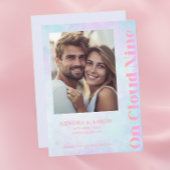 Op Cloud Nine Modern Pastel Wedding Sla de datum o Kaart