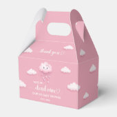 Op Cloud Nine Modern Roze Baby shower Bedankdoosjes (Achterkant)