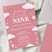 Op Cloud Nine Modern Roze Baby shower Kaart