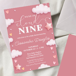 Op Cloud Nine Modern Roze Baby shower Kaart