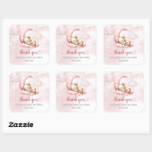 Op Cloud Nine Modern Roze Meisje Baby shower stick Vierkante Sticker (Vel)