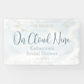 Op Cloud Nine Modern Schattige Elegant Vrijgezelle Spandoek (Horizontaal)