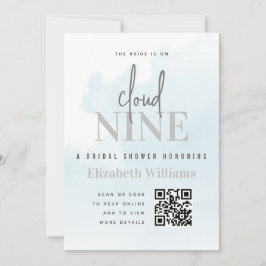 Op Cloud Nine Modern Vrijgezellenfeest QR-code RSV Kaart