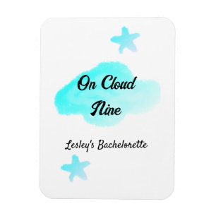Op Cloud Nine pastelblauwe wolken ster bachelorett Magneet