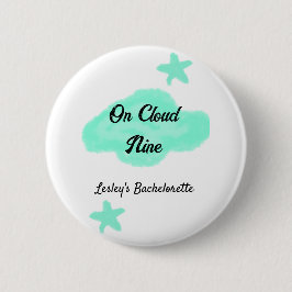 Op Cloud Nine pastelgroene wolken ster vrijgezelle Ronde Button 5,7 Cm