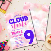Op Cloud Nine Pink 9e verjaardagsfeestje Kaart