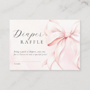 Op Cloud Nine Roze Bow Baby shower Luier Raffle Informatiekaartje