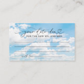 Op Cloud Nine Vrijgezellenfeest Date Night Ideeën Informatiekaartje (Voorkant)