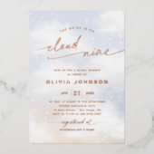 Op Cloud Nine Vrijgezellenfeest Folie Uitnodiging (Voorkant)