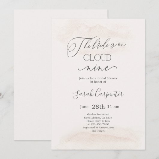 Op Cloud Nine Vrijgezellenfeest Kaart (Voorkant / Achterkant)