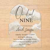 Op Cloud Nine Waterverf Beige Vrijgezellenfeest Acryl Uitnodigingen (Voorkant)