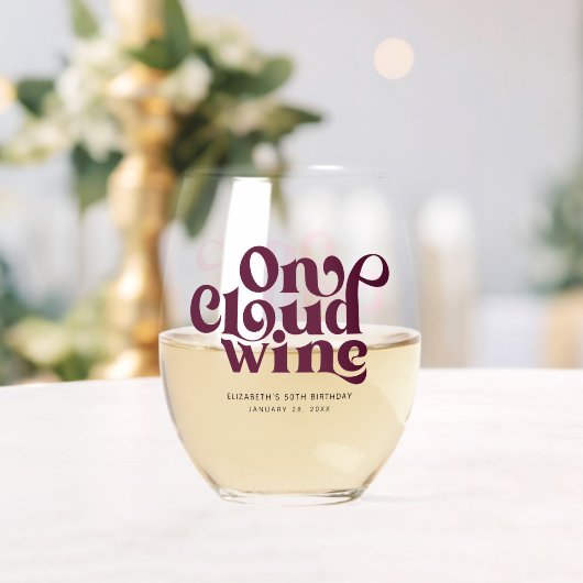 Op Cloud Wine Custom Wijnglas Zonder Voet (Insitu (Huwelijk))
