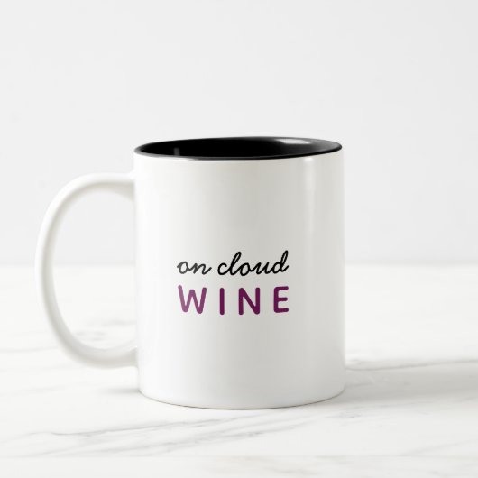 Op Cloud Wine Funny Quote Tweekleurige Koffiemok (Links)