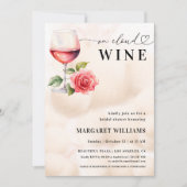 Op Cloud Wine Thema Hart Script Vrijgezellenfeest Kaart (Voorkant)