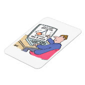 Op Computer Online Banking Funny Cartoon Magneet (Linkerzijde)