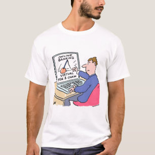 Op Computer Online Banking Funny Cartoon T-shirt