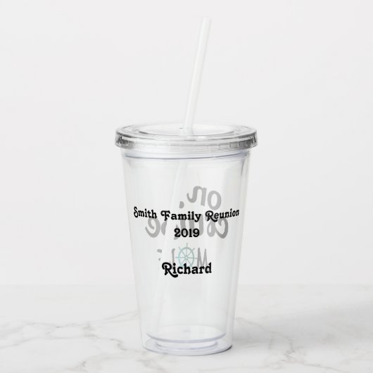 Op concertmodel gezinsherenigingsmonogram acryl drinkbeker (Achterkant)