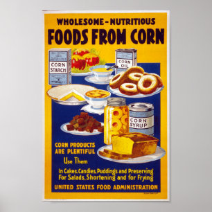  op corn gebaseerde levensmiddelen en poster