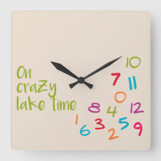 Op Crazy Lake Time Colorful Vierkante Klok