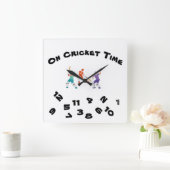 OP **CRICKET TIME** SPORTSMAN'S acrylwandklok Vierkante Klok (Huis)
