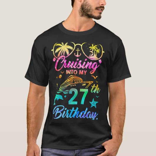 Op cruise naar mijn 27ste verjaardagsfeestje 27 ja t-shirt (Voorkant)