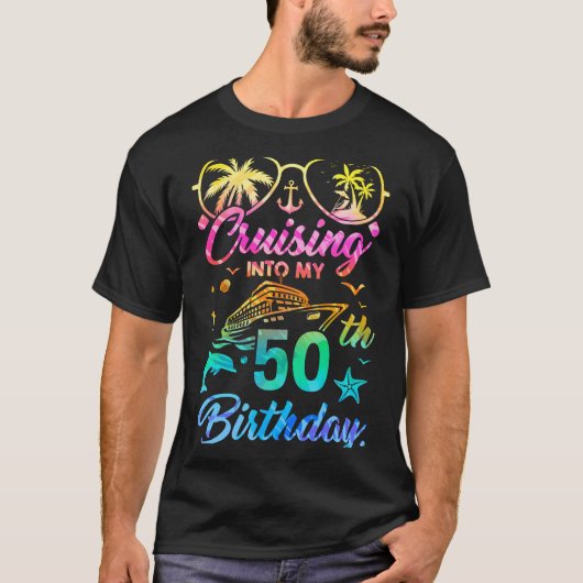 Op cruise naar mijn 50ste verjaardagsfeestje 50 ja t-shirt (Voorkant)