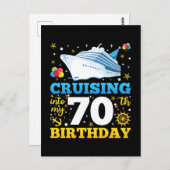 Op cruise naar mijn 70 verjaardagsfeestje briefkaart (Voorkant / Achterkant)