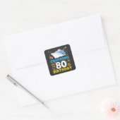 Op cruise naar mijn 80 verjaardagsfeestje vierkante sticker (Envelop)