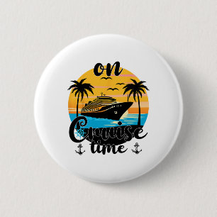 Op Cruise Tijd Strand Zomer Vakantie Matching Fami Ronde Button 5,7 Cm