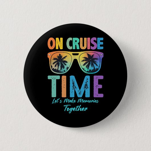 Op Cruise Time Familie Bahama's Alaska Cruise Vaka Ronde Button 5,7 Cm (Voorkant)