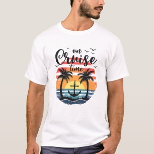 Op Cruise Time Vrouwen Kokosnoot Boom Familie Zome T-shirt