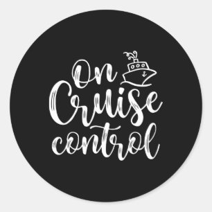 Op cruisecontrole zomer vakantie reis grappig ronde sticker