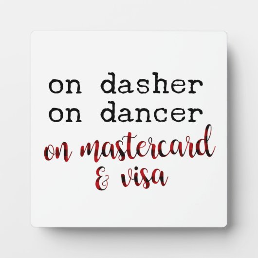 Op Dasher On Dancer op Mastercard en Visa Fotoplaat (Voorkant)
