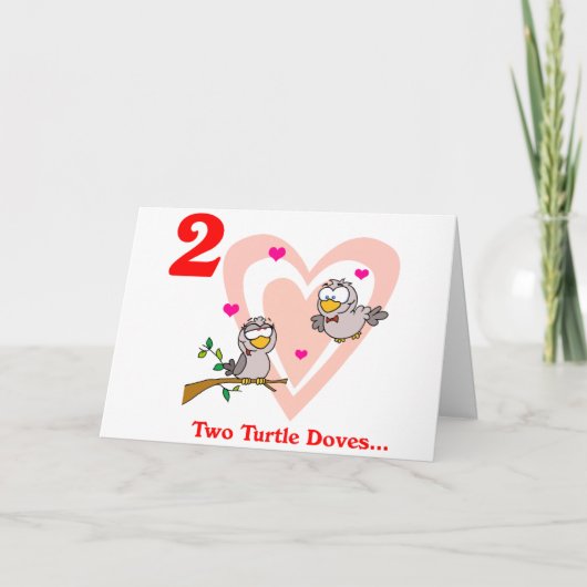 Op de 2e kerstdag twee Tortelduiven Feestdagen Kaart (Voorkant)