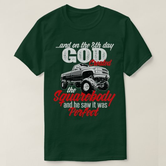 Op de 8e dag Creëer God het plein. T-shirt (Design voorkant)