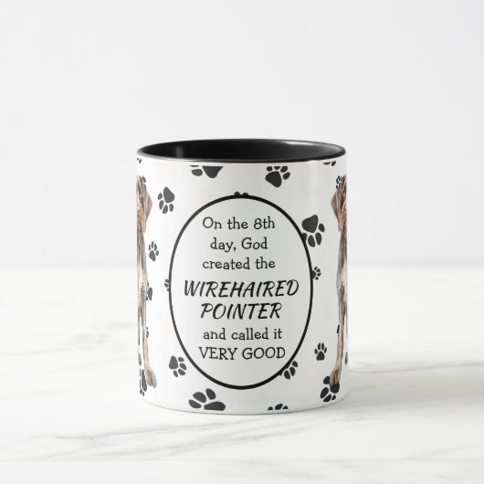 Op de 8e dag Creëer God Wirehaired Pointer Dogs Mok (Midden)