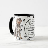 Op de 8e dag Creëer God Wirehaired Pointer Dogs Mok (Voorkant links)