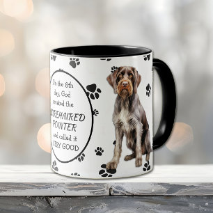 Op de 8e dag Creëer God Wirehaired Pointer Dogs Mok