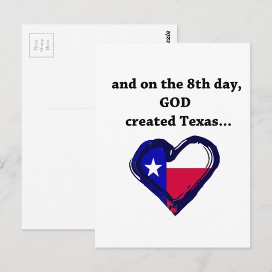 Op de 8e dag creëerde God Texas Briefkaart (Voorkant / Achterkant)