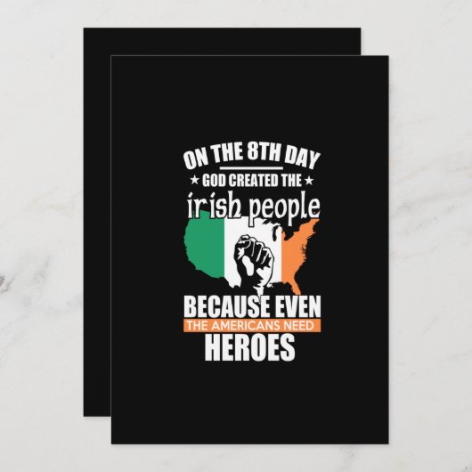 op de 8e dag schiep god het Ierse volk omdat Feestdagenkaart (Voorkant / Achterkant)