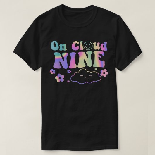Op de 9-jarige verjaardag van de Cloud Nine Flower T-shirt (Design voorkant)