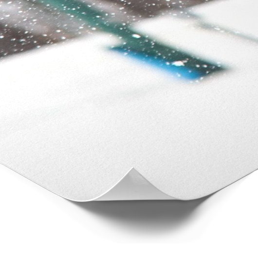 Op de Aanval Snowmobile Druk Poster (Hoek)