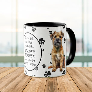 Op de achtste dag Creëer God Border Terrier Dogs Mok