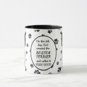 Op de achtste dag Creëer God Boston Terrier Dogs Mok (Midden)