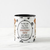 Op de achtste dag Creëer God Brittany Dogs Mok (Midden)