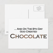 Op de achtste dag Creëer God Chocolade Briefkaart (Voorkant / Achterkant)